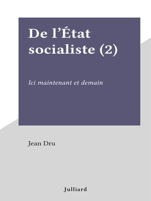 cover image of De l'État socialiste (2)